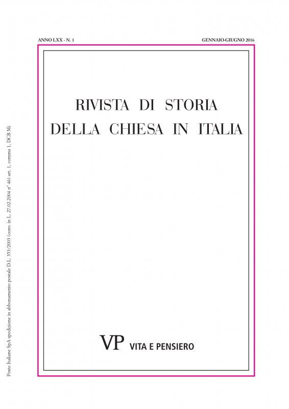 RIVISTA DI STORIA DELLA CHIESA IN ITALIA - 2016 - 1